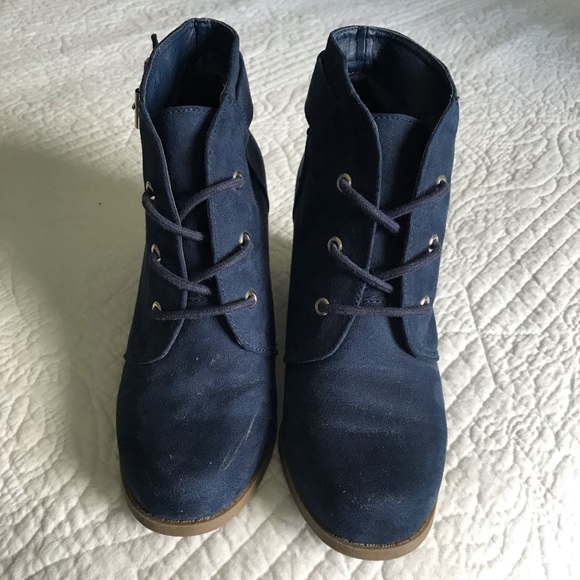 SO Brand Wedge Ankle Boots (Hay Ride Navy) - Picture 5 of 7